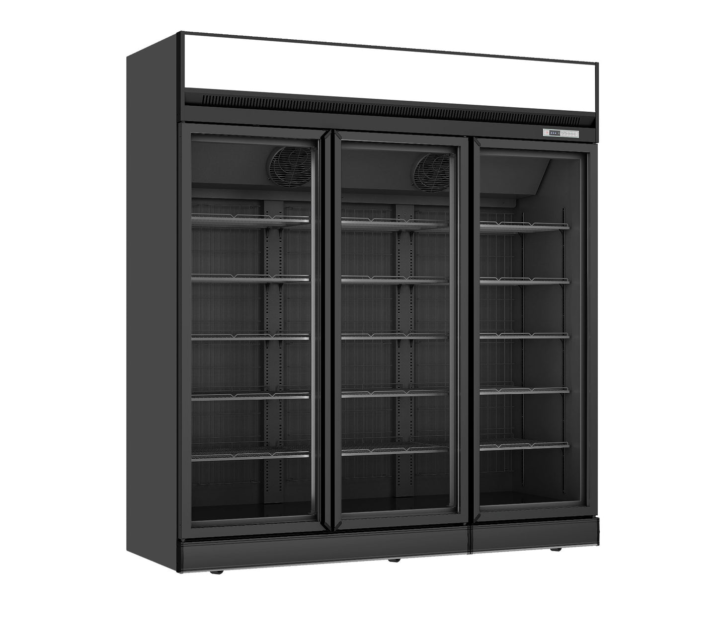 H3GDC Black 3 Glass Door 1800L Vertical Chiller