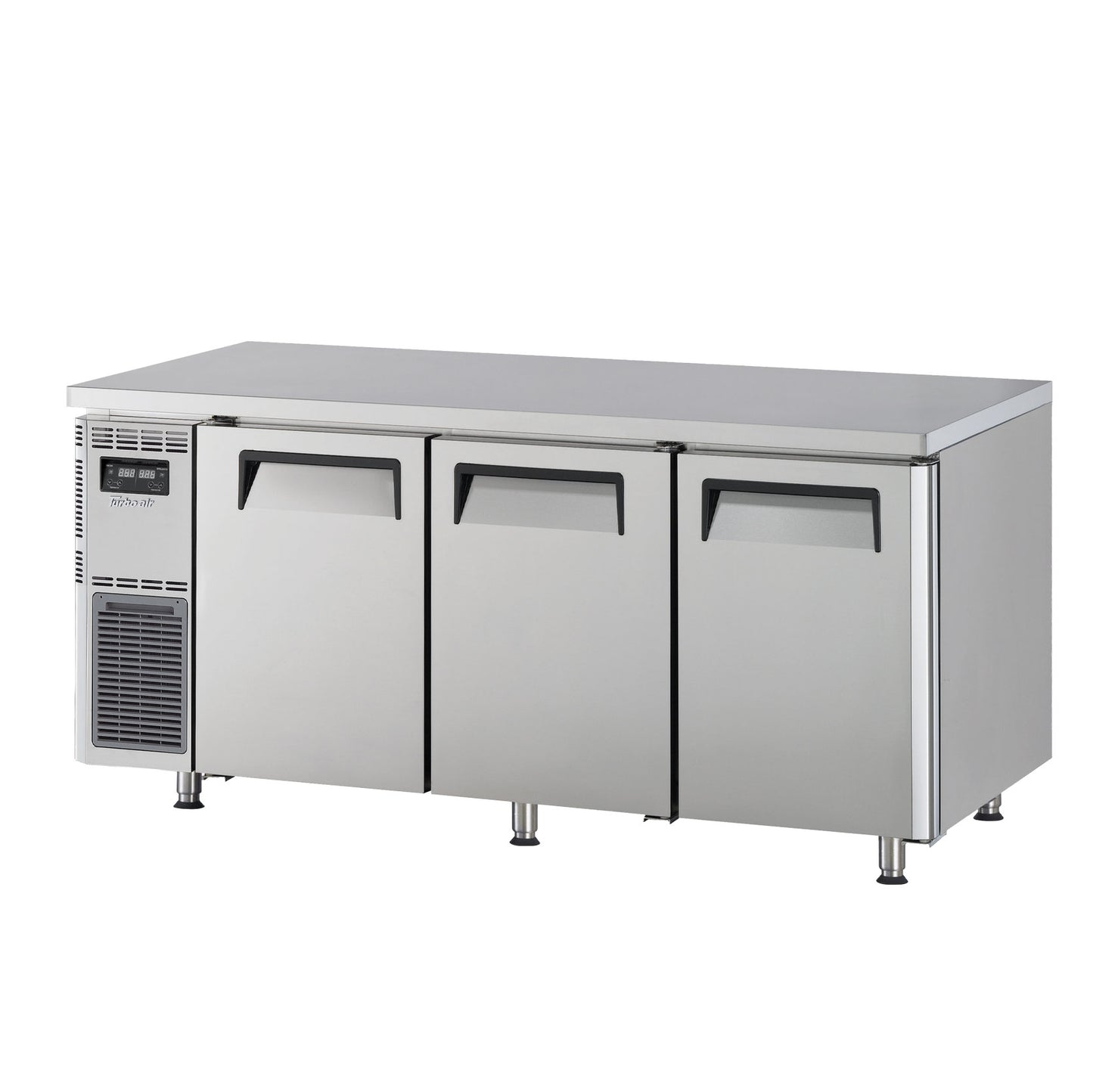 Turbo Air KURF18-3-N Dual Temp S/S 2 Door Chiller, 1 Door Freezer Under Bench 438L