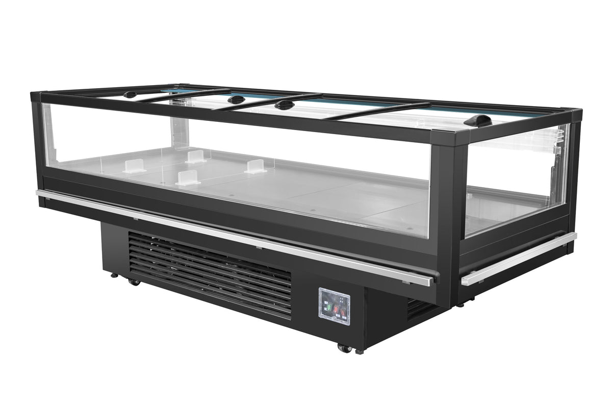 Horizon DKH-1510Y Dual Temp Glass Island Case 1500mm - with optional sliding lids