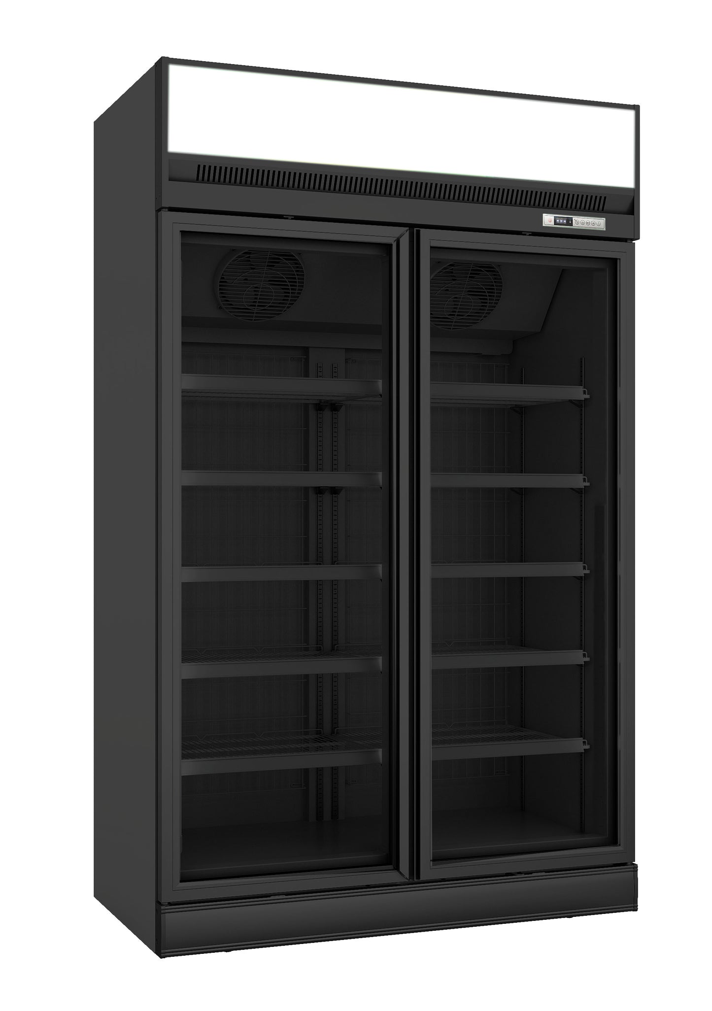 H2GDF Black 2 Glass Doors 1000L Vertical Freezer