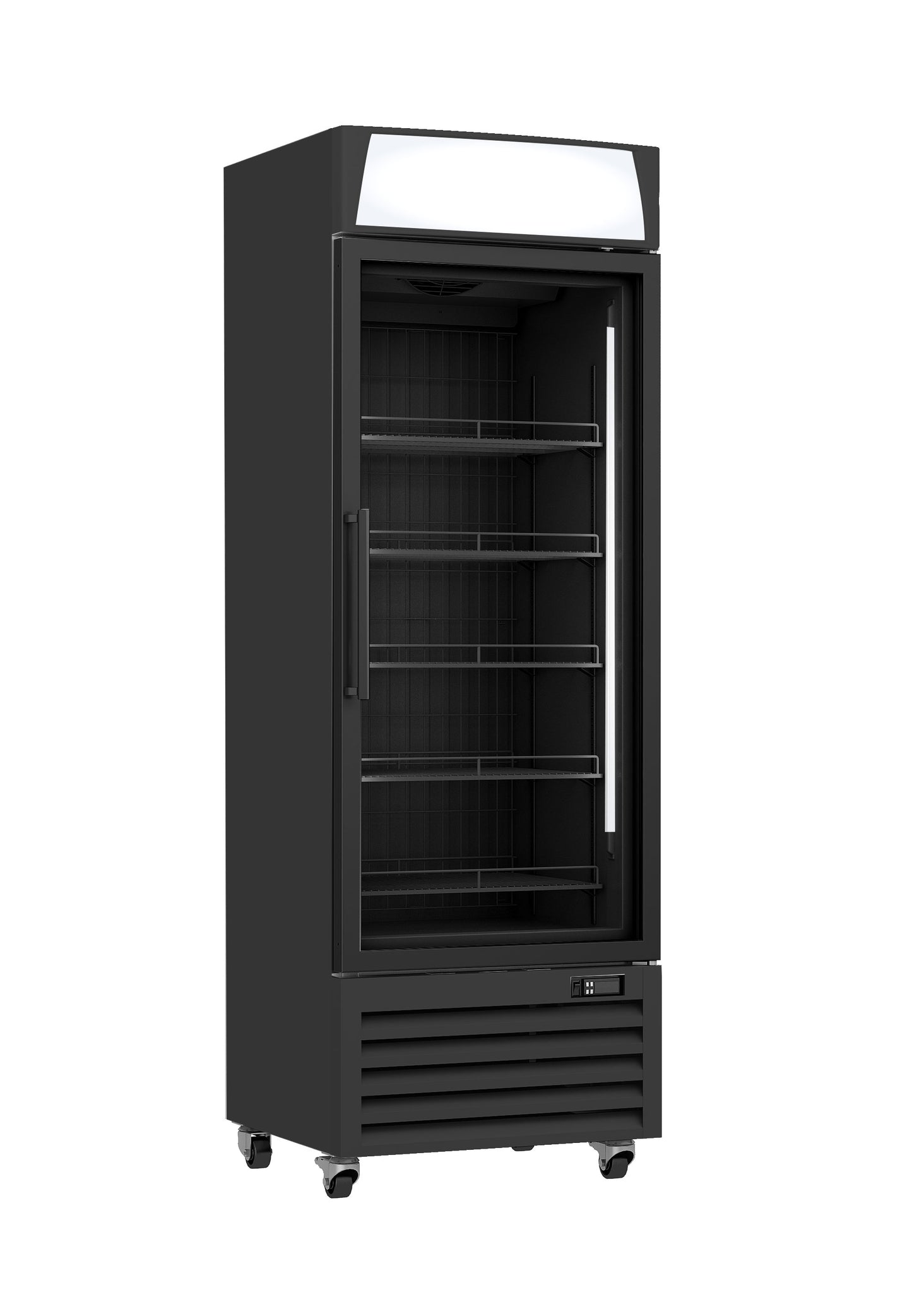 HB1GDF Black Single Glass Door 400L, Bottom Mount Vertical Freezer