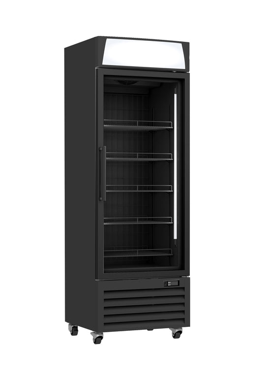 HB1GDF Black Single Glass Door 400L, Bottom Mount Vertical Freezer