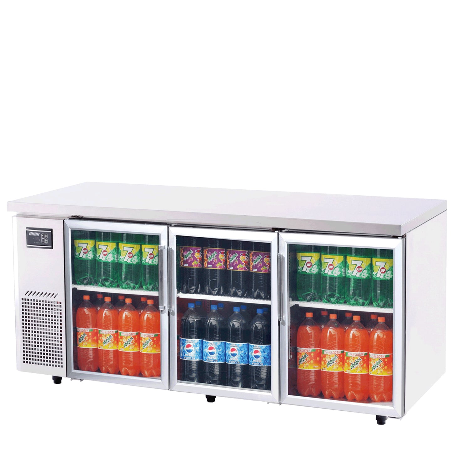 Turbo Air KGR18-3-N Glass 3 Door Under Bench Chiller 538L