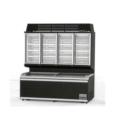 NAKU ZM25B Curved Glass Sliding Lid Horizontal Freezer