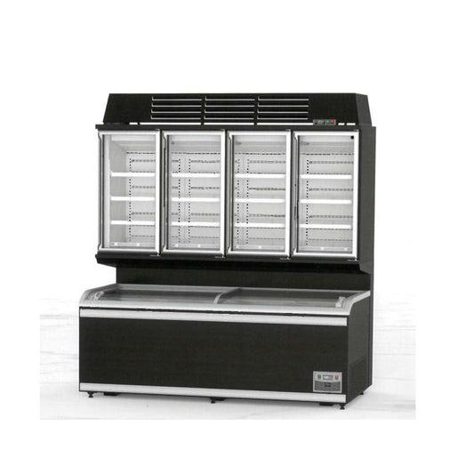 NAKU ZM25B Curved Glass Sliding Lid Horizontal Freezer