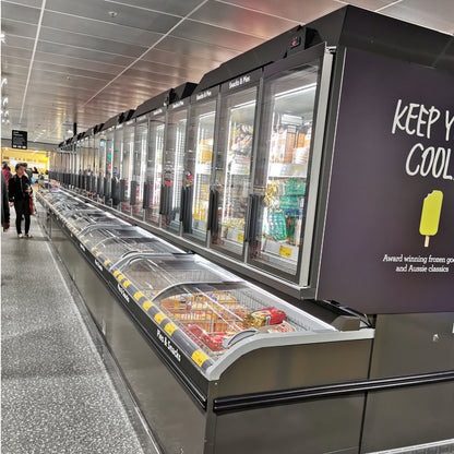 NAKU ZM25B Curved Glass Sliding Lid Horizontal Freezer