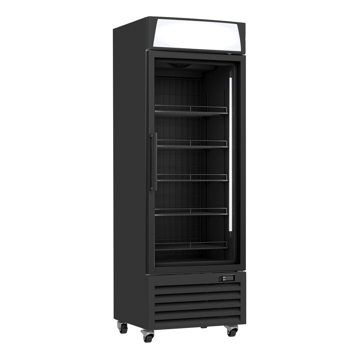 HB1GDF Black Single Glass Door 400L Bottom Mount Vertical Freezer - product photo