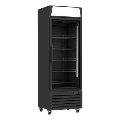 HB1GDF Black Single Glass Door 400L Bottom Mount Vertical Freezer - product photo