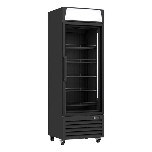 HB1GDF Black Single Glass Door 400L Bottom Mount Vertical Freezer - product photo