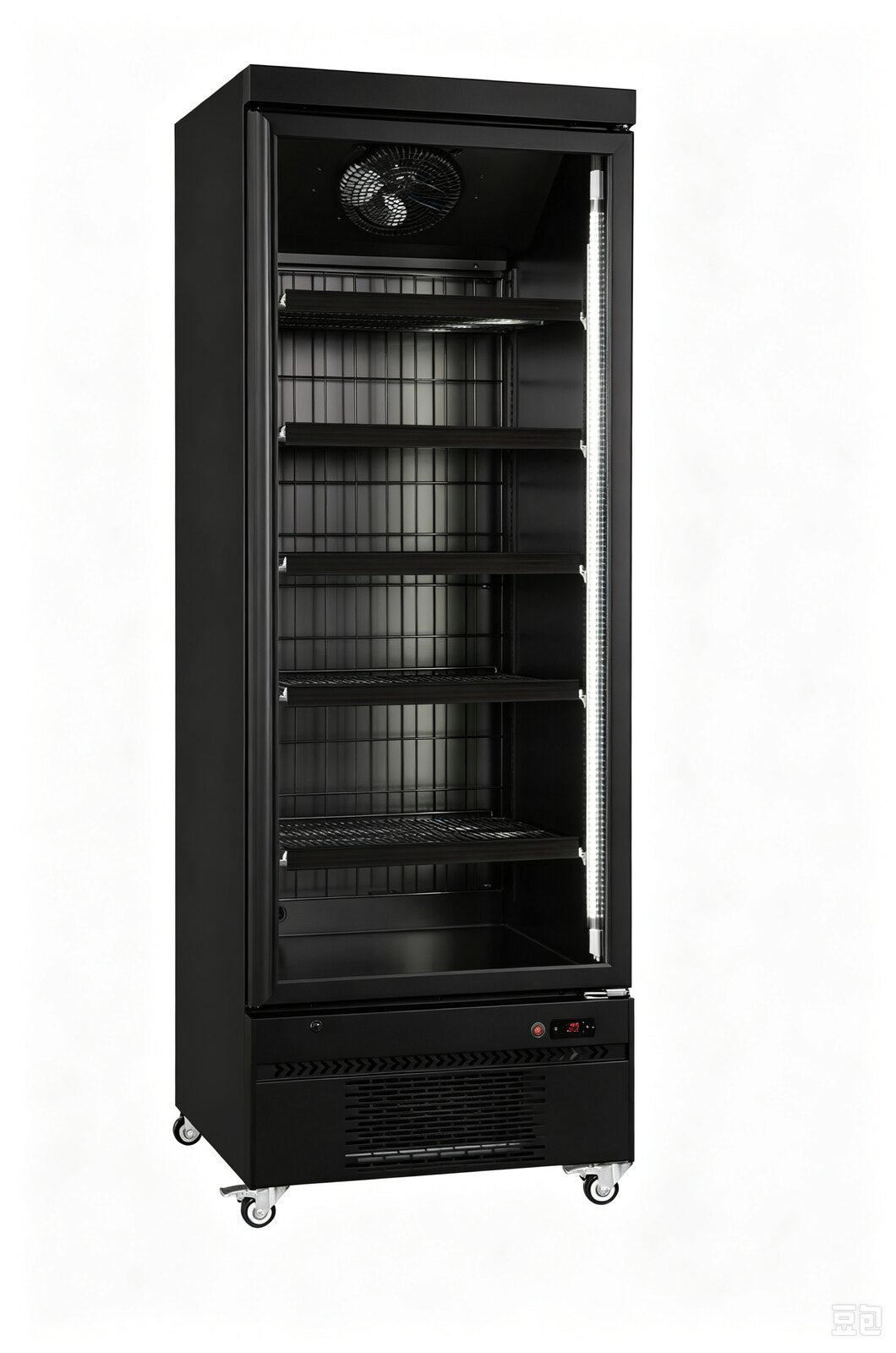 Sansheng SSD458 single glass door bottom mount freezer - front view