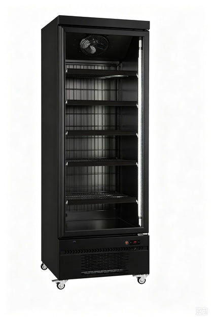 Sansheng SSD458 single glass door bottom mount freezer - front view