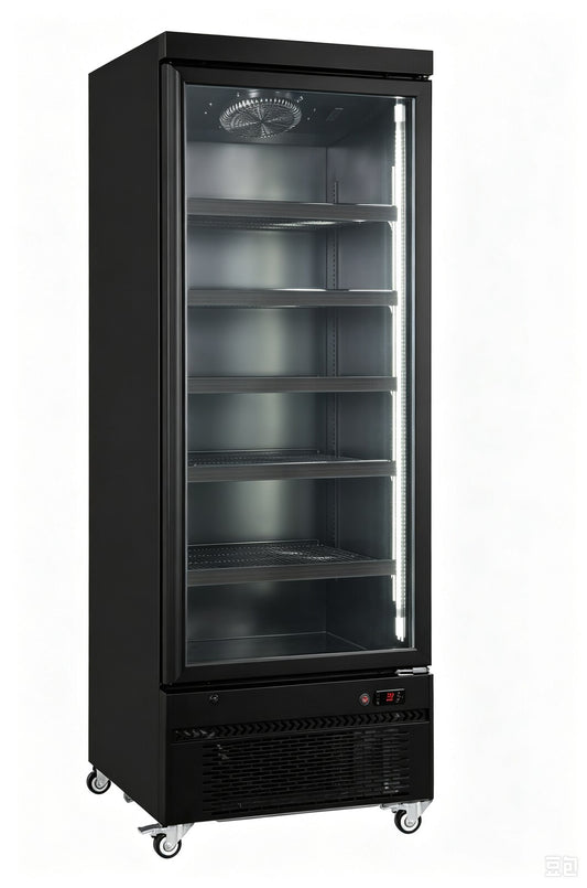 Sansheng SSP500 single door bottom mount chiller - angled view