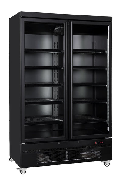 Sansheng SSP980 two door bottom mount chiller - angled view