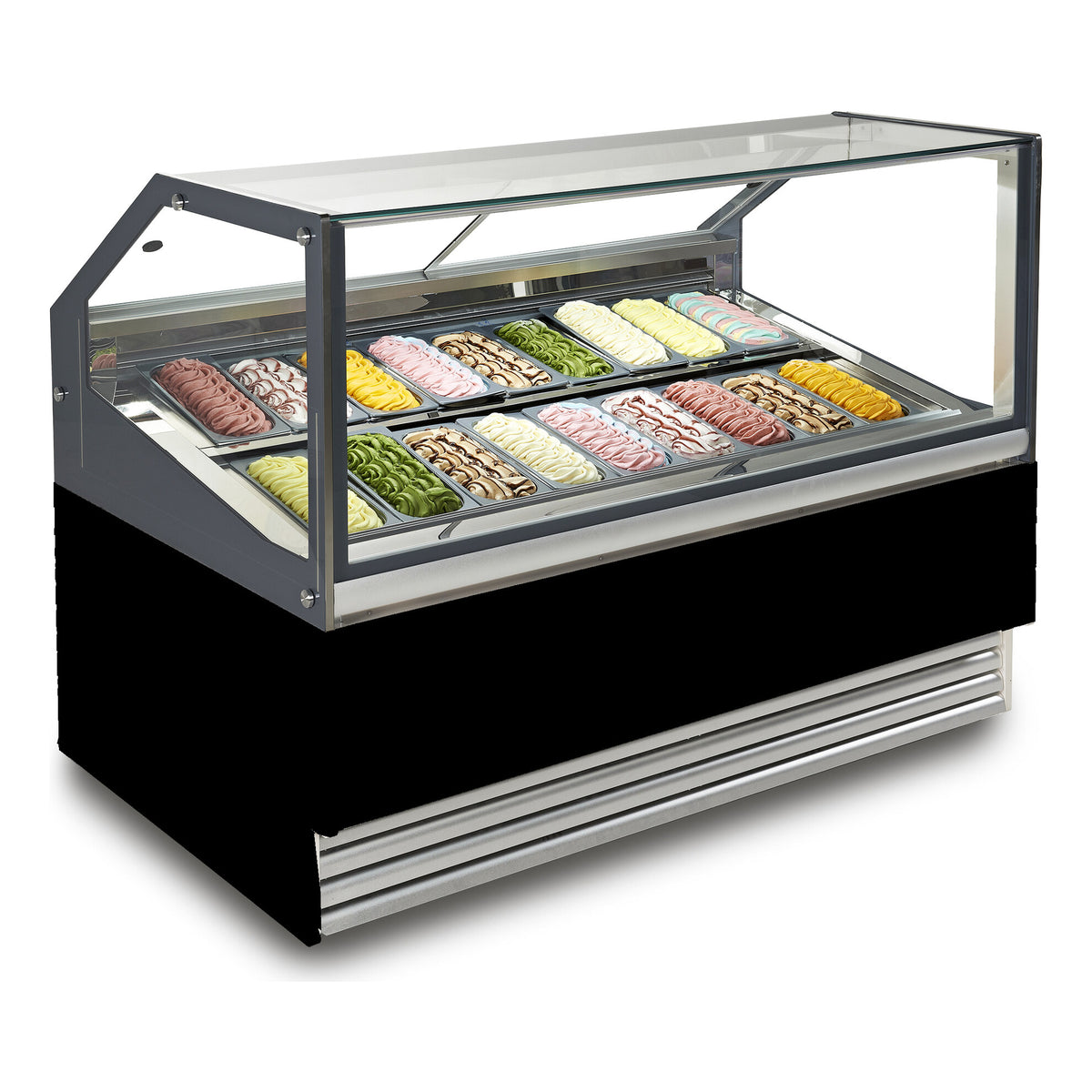 Thomas TM24SH 24 Pan Gelato Display Cabinet - Thomas TM range, black
