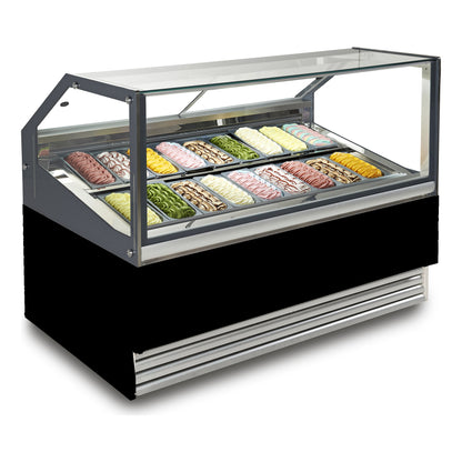 Thomas TM24SH 24 Pan Gelato Display Cabinet - Thomas TM range, black