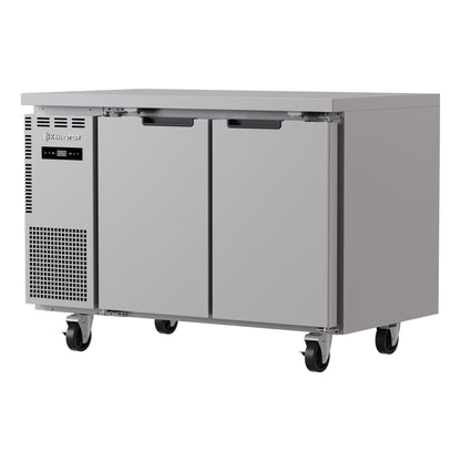 Turbo Air HS12-2F-N S/S 2 Door Under Bench Freezer 311L - angled view