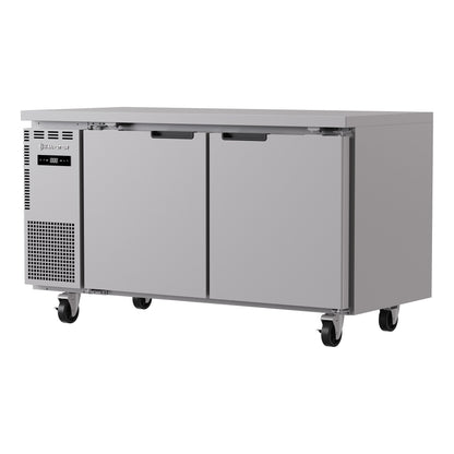 Turbo Air HS15-2F-N S/S 2 Door Under Bench Freezer 425L - angled view