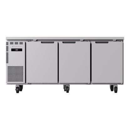 Turbo Air HS18-3R-N S/S 3 Door Under Bench Chiller 538L - front view