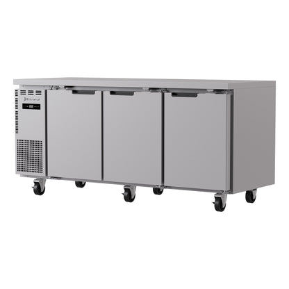 Turbo Air HS18-3R-N S/S 3 Door Under Bench Chiller 538L - angled view