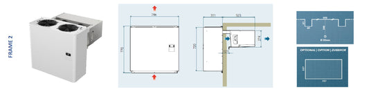 Wall monoblock frame 2 dimensions
