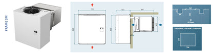 Wall monoblock frame 3M dimensions